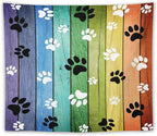 VUMIVI Dog Paw Tapestry Vintage Rustic Colorful Barn Boards Black White Animal Footprints Tapestry Wall Hanging for Living Room Bedroom Dorm Classroom Aesthetic Decor W60xL50in