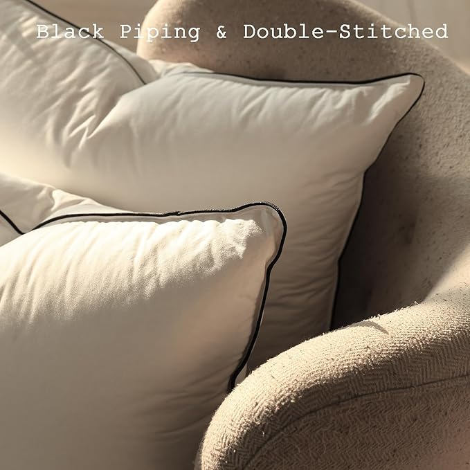 Luxurious Down Pillows - Standard Size, High Fill Power, Breathable Cotton Blend Shell,Down Pillow Ideal for Every Night (White, Standard (Pack of 1))
