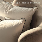 Luxurious Down Pillows - Standard Size, High Fill Power, Breathable Cotton Blend Shell,Down Pillow Ideal for Every Night (Ivory White, Queen (Pack of 1))
