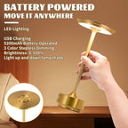 Rechargeable Cordless LED Table Lamps Touch Sensor Light, 3-Levels Portable Dimming Wireless Battery Operated Lamp，Nightstand Lamp/Night Light/Restaurant Table/Outdoor/Coffee/Bar (Gold)