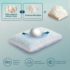 Shredded Memory Foam Cooling Soft Bamboo Viscose Pillows Adjustable Hypoallergenic Hotel Quality Pillows for Stomach, Back or Side Sleeper, Oeko-TEX Certified Queen Size Set of 2