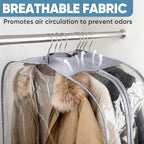 BALEINE 60'' Clear Garment Bags for Hanging Clothes, 10.5'' Wide PEVA Suit Bag for Closet Clothes Dresses Coat (Clear, 3PK)