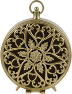 NIKKY HOME Gold Table Clock, Silent Non-Ticking Shelf Desk Top Clock Battery Operated Classic Design, Decorative Home Decor for Living Room, Fireplace Mantel, Desktop, Countertop