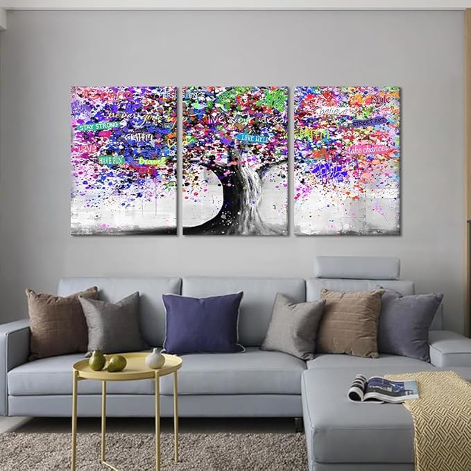 Novatique Banksy Street Wall Art Colorful Street Graffiti Wall Decor for Bedroom Graffiti Canvas Wall Art Prints Modern Artist Aesthetics Canvas Painting Artwork Ready to Hang,20" x 28" x 3pcs