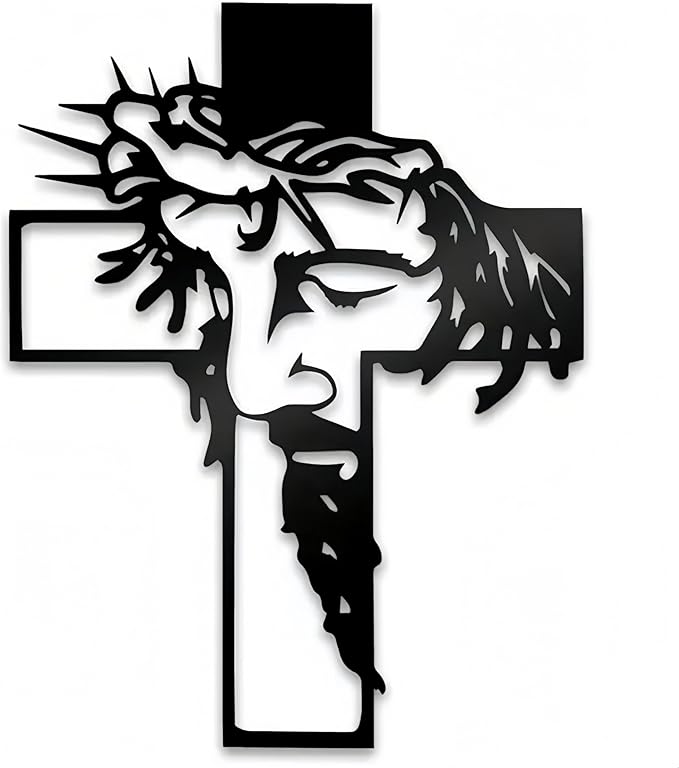 Black Jesus Crosses Wall Decor Christian Gifts for Women Suitable For Christmas Religious Home Living Room Meaningful Religious Gift for Mom, Grandma, Friends & Believers 9.84 * 12.59inch