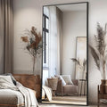Full Length Mirror, 76"x34" Oversized Floor Mirror Free Standing, Large Full Body Mirror for Bedroom Living Room Gym, Black Mirror Full Length with Tempered Glass