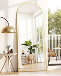 Suidia Arched Full Length Mirror, 71"x26" Floor Mirror Freestanding, Floor Standing Full Body Mirror with Stand for Bedroom, Hanging Leaning Mounted for Living Room Cloakroom, Gold