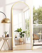 Suidia Arched Full Length Mirror, 71"x26" Floor Mirror Freestanding, Floor Standing Full Body Mirror with Stand for Bedroom, Hanging Leaning Mounted for Living Room Cloakroom, Gold