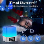 Night Light Bluetooth Speaker, Gifts for 10 11 12 13 14 15 Years Old Boys Teenager Girls, All-in-1 Dual Alarm Clock, Touch Sensor Bedside Lamp, 48 RGB Color Chang, MP3 Player, Wireless Speaker