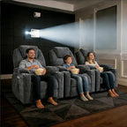 Electric Lift Recliner Chair, Overstuffed Zero-Gravity Recliner with Assisted Standing, Extra Wide Sofa with 8-Point Vibration Massage & Lumbar Heating, Medium-Soft, Blue