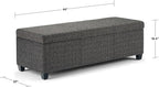 SIMPLIHOME Avalon Storage Ottoman Bench - 48 inch Wide Upholstered Tweed Look Fabric Rectangular Lift-Top Ottoman in Dark Grey, Contemporary Storage Bench for Living Room with High-Density Foam
