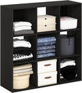 Furinno PELLI Closet Organizers and Storage, 9-Cube Closet Organizer, Open Shelf Closet Storage, for Wardrobe, Bedroom, Living Room, Espresso