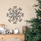 YiLifebes Metal Floral Wall Decor, 18”x18” Metal Flower Scroll Wall Art, Iron Wall Flowers Decoration Iron Floral Sculpture for Living Room Bedroom Bathroom Outdoor Garden, (Flower B)