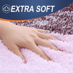 OLANLY Bathroom Rug Set 2 Piece, Soft Absorbent Microfiber Bath Mats and U-Shaped Contour Toilet Rug, Non-Slip, Machine Wash Dry, Plush Shaggy Bath Mats for Bathroom (30"x20"+24"x20", Mauve)