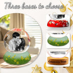 Personalized Christmas Crystal Ball with Light Customized Photo Snow Globe with Engraving Text Custom Ornaments Gifts for Family Couples Friends (Vanilla Pattern Base)