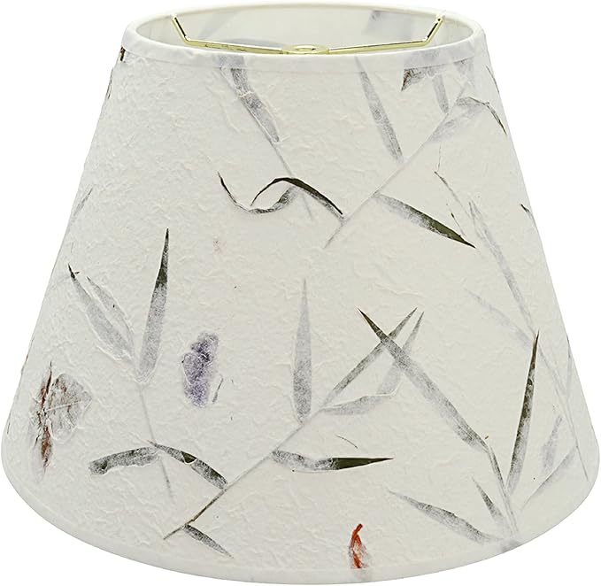 Aspen Creative 32688 Transitional Empire Shape Spider Construction Lamp Shade, Off White with Leaves and Petals in Paper, 7" Top x 13" Bottom x 9-1/2" Slant Height