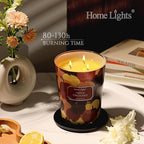 HomeLights Scented Candles | Large Jar 34 Oz Natural Soy Candle | 130 hrs Long-Lasting with 3 Wicks | Eclectic Mixed Styles Home Decor | Gifts for Mom & Women, Apple Orchard