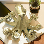 Gold Octopus Vintage Statue Sculpture Frgurine Gift for Home Office Living Room Desktop Display Decor Decorative