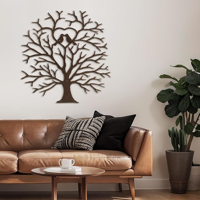 SIGNLEADER Metal Wall Art Decor Heart-Shaped Tree of Love Abstract Wall Sculpture Hangings Home Decoration for Living Room, Bedroom, Bathroom, Kitchen, Outdoor - 30" Bronze