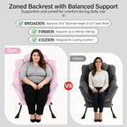 Lazy Chair with Ottoman, Modern Accent Chair with Lumbar Pillow, Pink Sofa, Lounge Chairs with Folding Footrest, Oversized Supportive Chairs for Bedroom, Reading