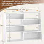 Armocity Book Shelf - Small Expandable Ladder Shelf, Short Corner Bookshelf for Small Spaces, 5 Tier Wood Narrow Bookcase, for Living Room, Bedroom, Entryway, White