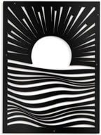 SIGNLEADER Metal Wall Art Decor Moons in Landscape Minimalist Modern Abstract Wall Sculpture Hangings Home Decoration for Living Room, Bedroom, Bathroom, Kitchen, Outdoor - 36" Black