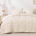 Love's cabin Full Comforter Set Beige, 7 Pieces Full Bed in a Bag, All Season Bedding Sets with 1 Comforter, 1 Flat Sheet, 1 Fitted Sheet, 2 Pillowcase and 2 Pillow Sham