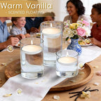 36 Packs 3 Inch Vanilla Scented Floating Candles, 8-10 Hours Burn Time Warm Vanilla Sugar Highly Scented Floating Candles for Home, Pool, Bathtub, Relaxation, Centerpiece, Party