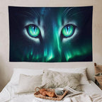VUMIVI Cat Eye Galaxy Tapestry Mystical Northern Lights Starry Sky Abstract Aurora Art Magical Fantasy Decor Tapestry Wall Hanging for Living Room Bedroom Dorm Classroom Aesthetic Decor W60xL40in
