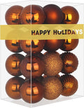 Bronze 1.6" Small Christmas Balls Christmas Tree Decoration Ornaments Shatterproof Hanging Balls for Birthday Halloween Holiday Wedding Decorations Set of 24pcs