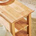 Shoe Rack Bench, 3-Tier Shoe Shelf Organizer,4-Pairs Entryway Storage Bench for Hallway, Bedroom, Living Room, Bedroom, Hold up to 550 lbs, Solid Wood, Natural