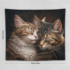 VUMIVI Cat Tapestry Adorable Animals Two Kittens Snuggling Together Vintage Print Realistic Design Tapestry Wall Hanging for Living Room Bedroom Dorm Classroom Aesthetic Decor W60xL50in