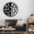 SIGNLEADER Metal Wall Art Decor Abstract Circle Shapes Minimalist Modern Abstract Wall Sculpture Hangings Home Decoration for Living Room, Bedroom, Bathroom, Kitchen, Outdoor - 24" Black