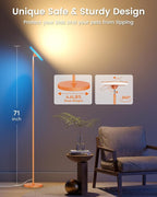 UFO Floor Lamp 71in, Upgraded 42W 3700LM LED Torchiere Floor Lamps for Living Room, Modern Tall Bright Standing Light with Remote, Dimmable Sky Light,1/2/3H Timer for Bedroom,Office(Orange)