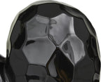 Deco 79 Porcelain Ceramic Heart Decorative Sculpture Dimensional Angled Origami Inspired Home Decor Statue, Accent Figurine 12" x 6" x 11", Black
