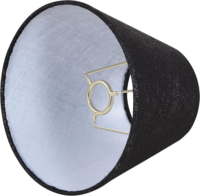 Aspen Creative 56019, Empire Uno Lamp Shade in Black, 5" Top x 9" Bottom x 7" Slant Height, Slip UNO 33mm