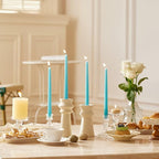 10-Inch Tall Dripless Taper Candles Set of 4 - Turquoise Tapered Candles, Perfect for Spring - Smokeless, Unscented, Long Burning - Hand Poured, Colored Tall Candlesticks - Teal