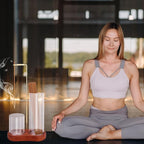 3 in 1 Glass Incense Holder, Upside Down Incense Stick Holder with Enlarged Aroma Storage Cup Ash Tray Brush & Cone Stand for Meditation Yoga Spa & Home Decor