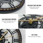 16 Inch Wall Clock, Anchor Wall Clock, Silent Non Ticking, Battery Operated Large Decor Clocks for Living Room Decor, Kitchen, Office (Nautical Style)