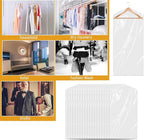 12 Pack Plastic Dry Cleaner Bags 60x150 cm Hanging Clothing Covers Clear Garment Bags Hanging Dust-proof Clothing Protector Covers for Dry Cleaner Home Storage Travel