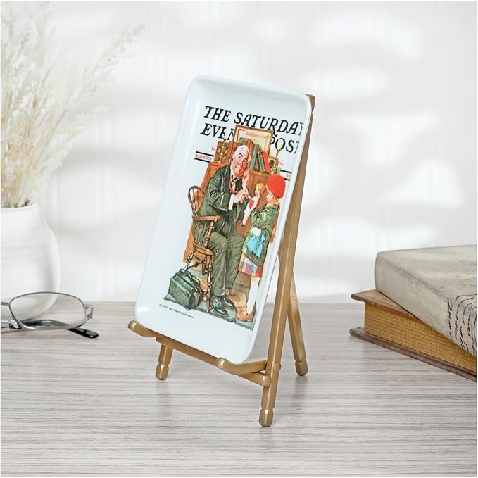 Bard's Satin Gold-toned Metal Easel, 7" H x 4.25" W x 4.5" D, Pack of 3