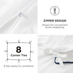 Bedsure California King Size Duvet Cover with Fitted Sheet - 4 Pieces Prewashed Cotton-Like Polyester Extra Soft Bedding Set, Includes 1 Duvet Cover 104''x98'', 2 Pillow Shams, 1 Fitted Sheet, White