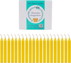 Alternative Imagination Yellow Chime Candles - 20 Pack of Unscented 4 Inch Mini Taper Candles - Dripless Long Burning Ritual Candles for Meditation, Spell Work, Birthdays, Ceremonies & Home Decor