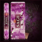 TRUMIRI Sage Incense Sticks & Holder Bundle: 120 Sticks (6 Packets of 20), 1 Holder