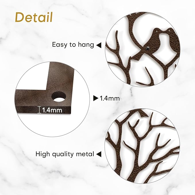 SIGNLEADER Metal Wall Art Decor Heart-Shaped Tree of Love Abstract Wall Sculpture Hangings Home Decoration for Living Room, Bedroom, Bathroom, Kitchen, Outdoor - 24" Bronze