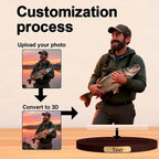 Personalized 3D Cartoon Photo Fishing Figurine Desktop Ornament Home Office Bedside Table Decoration From Your Photos To Office Desk Frames Gift‘S For Fathers And Fishing Enthusiasts (Fishing cartoon)