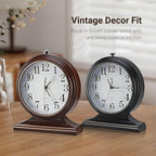 10-inch Vintage Mantel Desk Clock, Silent Desk Clock for Living Room Décor, Easy to Read Larege Retro Mantel Clocks for Fireplace and Shelf Decoration. (Brown)