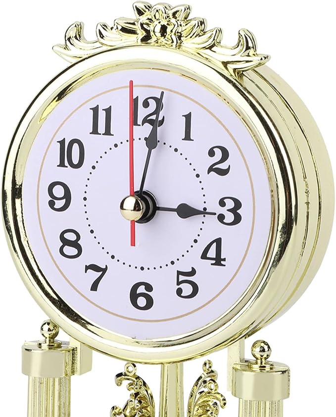 Desk Clock, Table Vintage Clock Small Silent Desk Clock Rustic Non Ticking Mantel Desktop Decorative with Dome Silent Elegant for Home Living Room Decor Office Countertop Bedroom Bedside Shelf