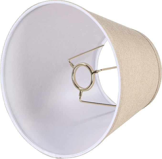 Aspen Creative 56028, Empire Uno Lamp Shade in Medium Brown Burlap Textured Fabric, 5" Top x 9" Bottom x 7" Slant Height, Slip UNO 33mm
