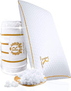 Royal Therapy Queen Memory Foam Pillows - Shredded Memory Foam Pillow for All Sleep Positions - Medium Firm Pillow with Adjustable Loft - Bamboo Rayon Cover - CertiPUR-US & Oeko-TEX Certified